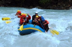 Whitewater rafting fun in Alberta